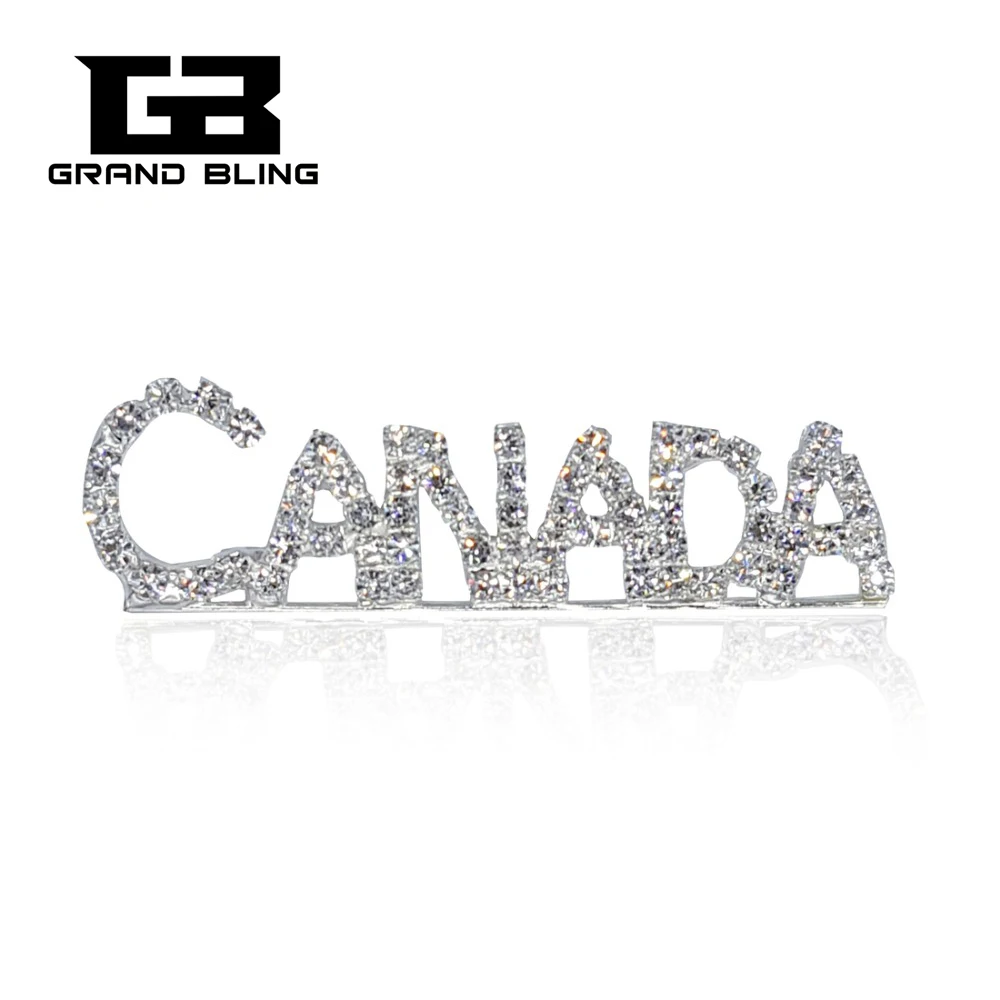 

GRANDBLING Handmade Crystal "CANADA" Word Lapel Badge Pins Brooch Jewelry Gift