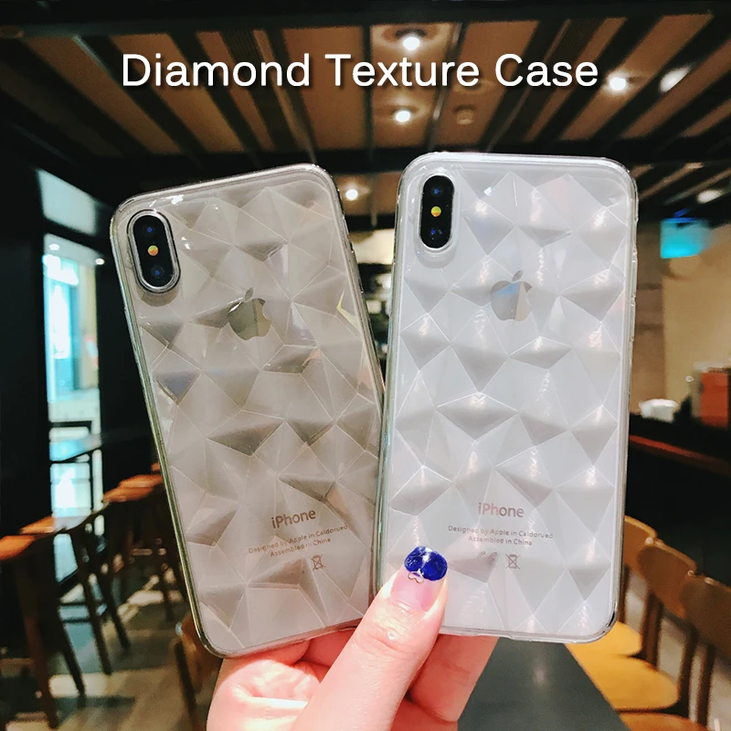 Diamond Texture Case For iPhone X XS MAX XR Soft Phone Cover For iPhone 6 6s 7 8 Plus Luxury Transparent Cases Ultra Thin Coque Diamond Texture Case For iPhone X XS MAX XR Soft Phone Cover For iPhone 6 6s 7 8 Plus Luxury Transparent Cases Ultra Thin Coque