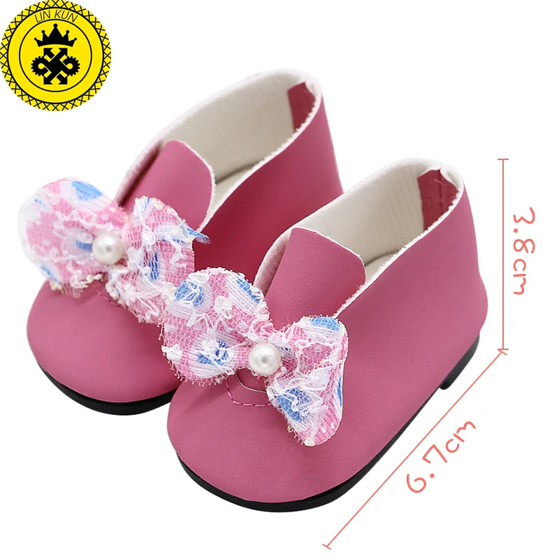 Doll Shoes Bow Red Small Shoes Doll Shoes Fit 43cm Baby Doll and 18