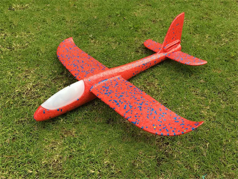 Foam Plane Glider Aircraft Airplane model LED Night Hand Throw Flying Glider EPP BigSize 48cm Toy For Children 28