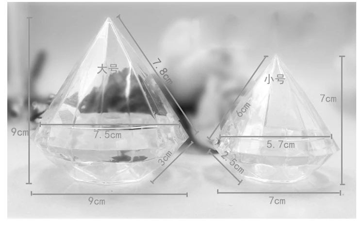 12 шт. Прозрачные Пластиковые Алмазные коробки для конфет Favores de boda свадебные подарки вечерние емкости для конфет банкет, благотворительные акции
