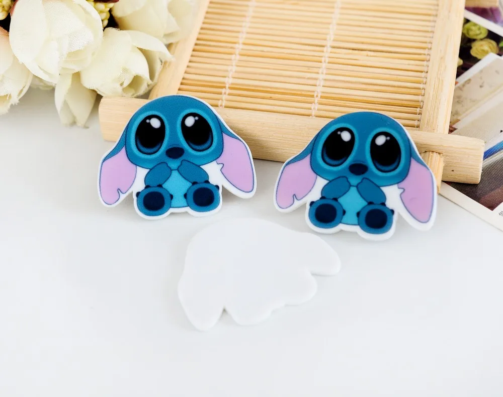

kawaii Lilo & Stitch Cartoon Figurine home garden decoration crafts flat back planar resin DIY phone hair Bow accessories
