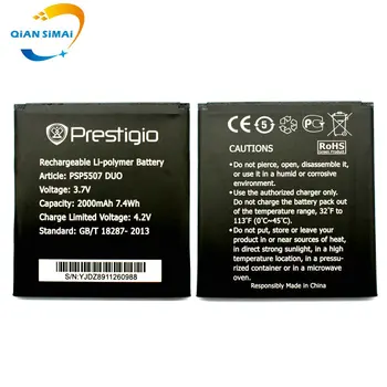 

QiAN SiMAi 1PCS PSP5507 DUO 2000mAh Original High quality battery For Prestigio PSP5507 Multiphone