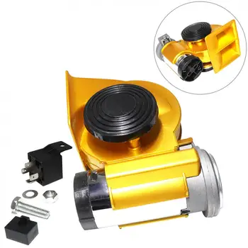 

139dB Car lacquer Gold Snail Compact Dual Air Horn for Car Vehicle Motorcycle Yacht Boat SUV Bike