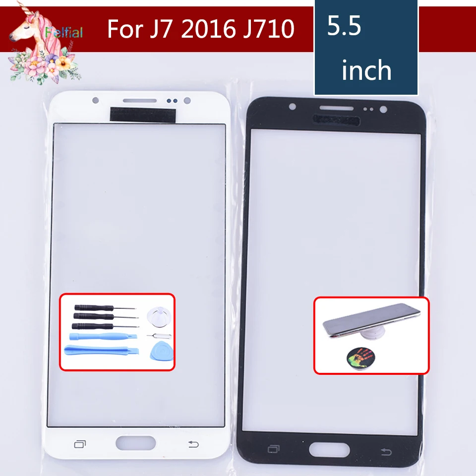 Screen For Samsung Galaxy J7 2016 J710F J710FN Outer Glass Top/Front Lens Front Cover (Without digitizer) Touch | Мобильные телефоны