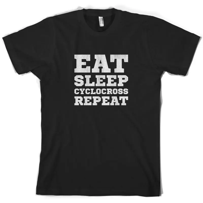 Eat Sleep Cyclocross Repeat Мужская футболка Cyclo cross CyclER 10 цветов уникальная хлопковая с