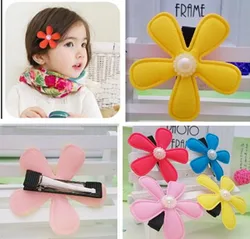 

New 4 colors 5cm Floral Hairpins Cute Headwear Flower Clip Baby Hair Clips Children Hair Accessories Girls Floral Hair Clip
