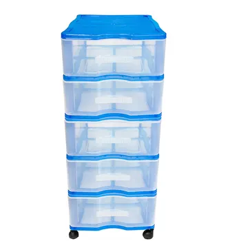 

Drawer Wagon 5 drawers with wheels in color blue 85x38x39 cm