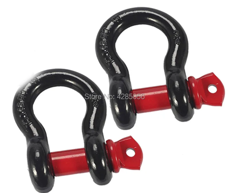 

2pcs Recovery Shackle Bow shackle rated capacity 2/3.25 4.75tonne for 4DW offroad parts material steel 45# Offroad accessories