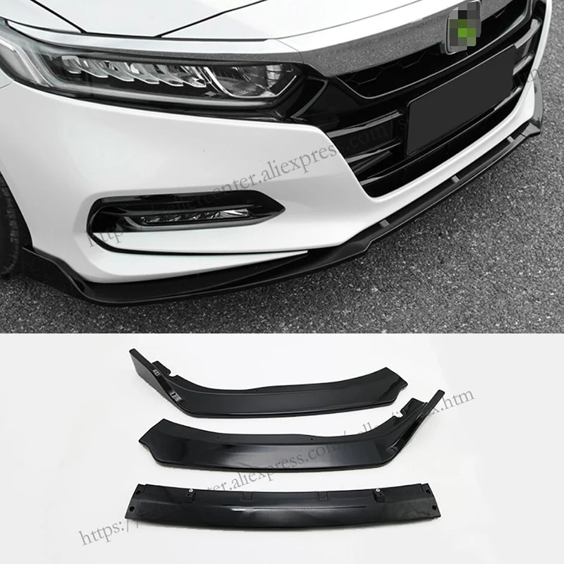 3 шт. для Honda Accord 2018 ABS углеродного волокна передний бампер губ Защитная крышка