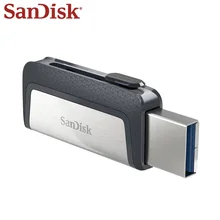 Флеш-накопитель sandisk, 256 ГБ, U диск, двойной накопитель, USB флеш-накопитель, 128 ГБ, карта памяти, type-C, OTG USB 3,1, 64 ГБ, высокое качество, Usb флешка