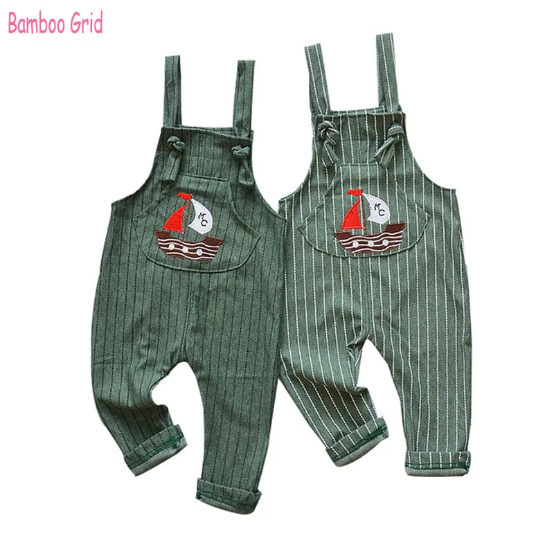 

0- 3 Year Baby Pants Autumn New Fashion Striped Sailing Pattern Bikini 100 % Cotton Boy Girls Trousers Children's Jumpsuit