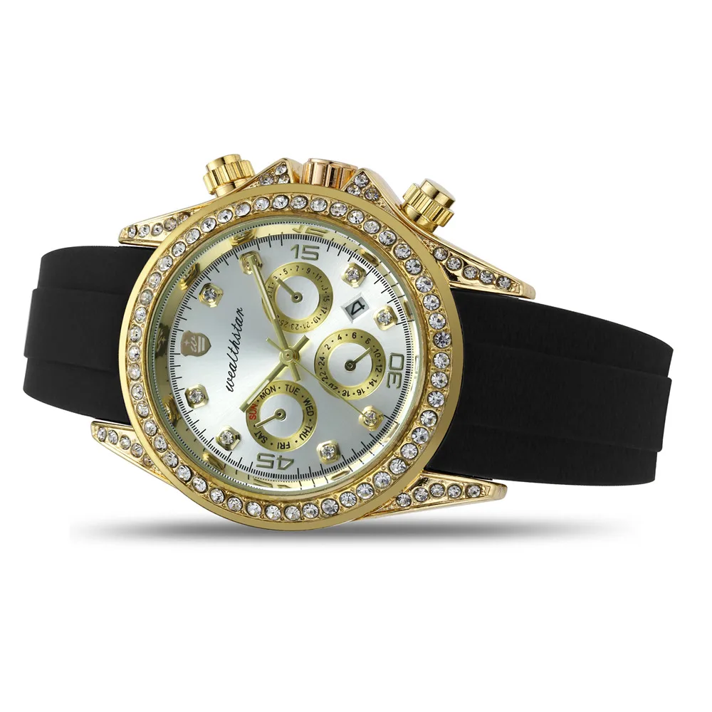 Мужские часы Wealthstar бренд GMT мужские функции Автоматическая Дата кварцевые
