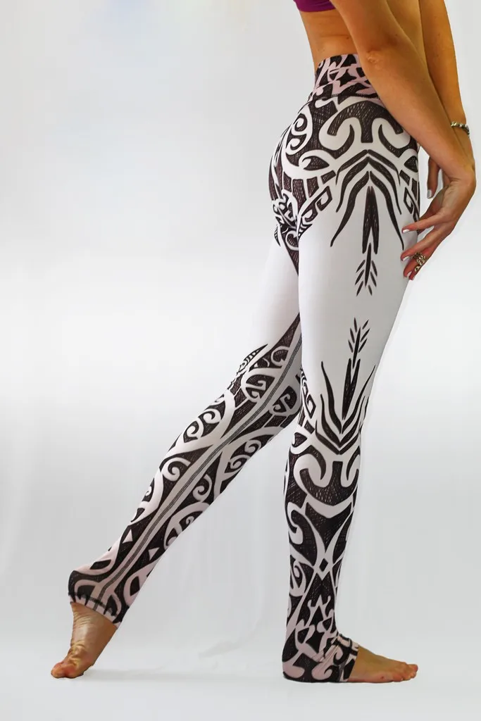 Black and white pattern printed legging brand quality yoga pants sport leggings fitness outwear activewear legging (13)
