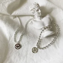 Браслет из стерлингового серебра S925 пробы с изображением улыбающегося лица для девушек, браслет 2,5 мм из бисера и 4 мм из бисера Bileklik bransoletki damskie, женский браслет aretes