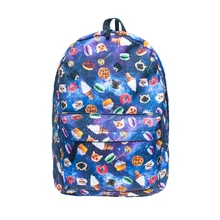 2016 Mode Nouveau sac à dos femmes bleu Chat et biscuits motif École D’épaule Sacs mochila feminina sac à dos pop livraison gratuite