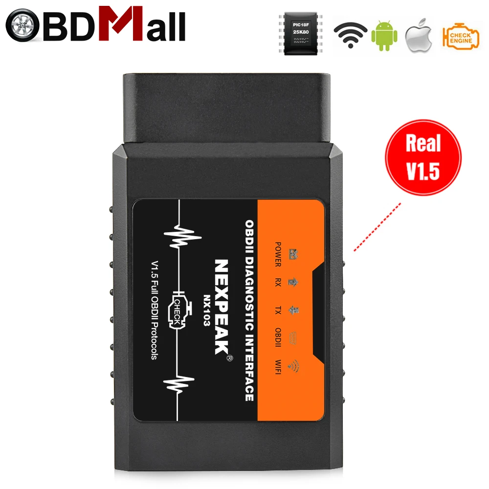 

OBD2 ELM327 V1.5 WIFI PIC18F25K80 V1.5 Scanner For IPhone IOS Car Diagnostic Tool OBD 2 ODB II ELM327 WIFI ODB2 Car Scanner V1.5