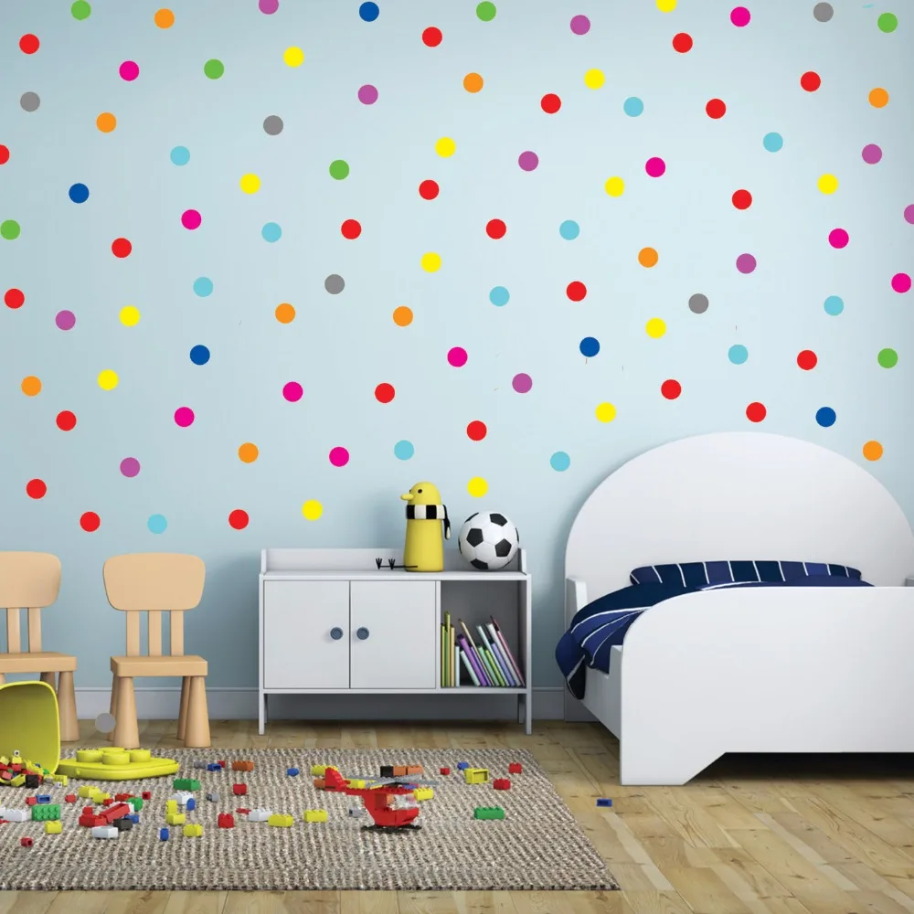 vinyl paper sticker decal circles Rainbow 24pcs size multi confetti Dots color Polka