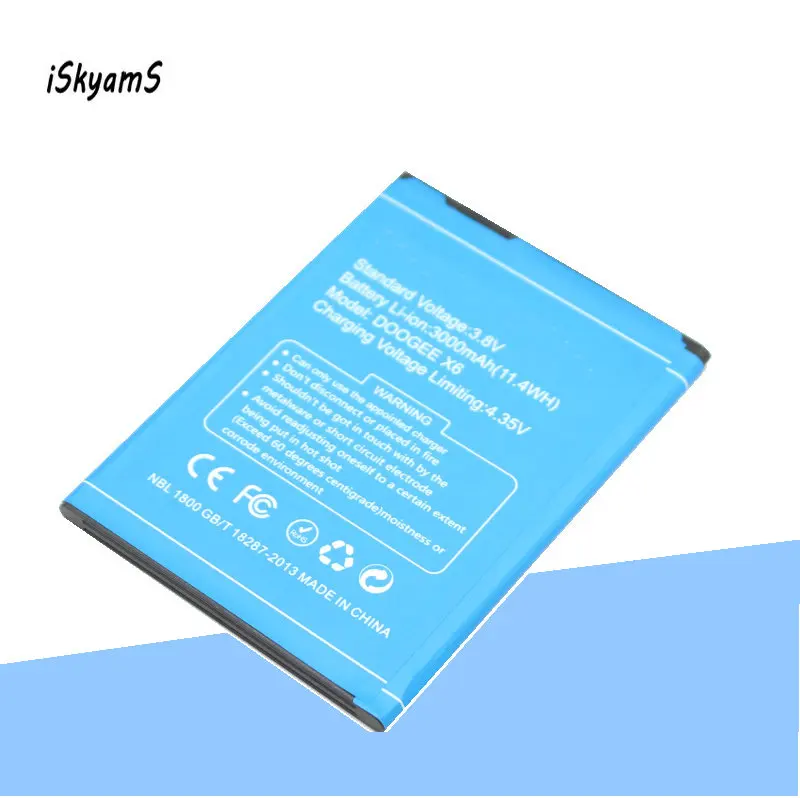 ISkyamS 1x3000 мАч Высококачественный литий ионный Сменный аккумулятор для Doogee X6 Pro