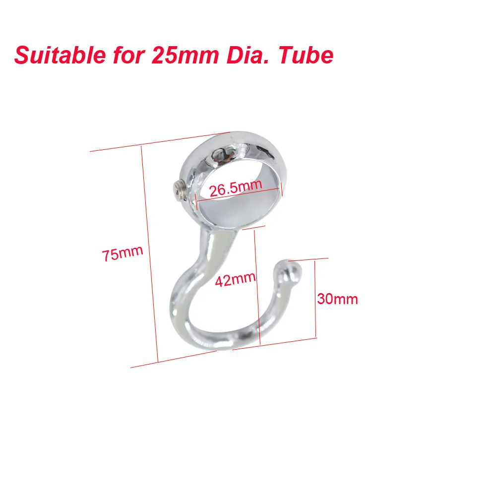 6 шт. цинковый сплав для диаметром 25 мм. Трубчатые крючки, вешалка для кухонного шкафа, одежды, бытовой Органайзер, вешалка, водонепроницаемый крючок