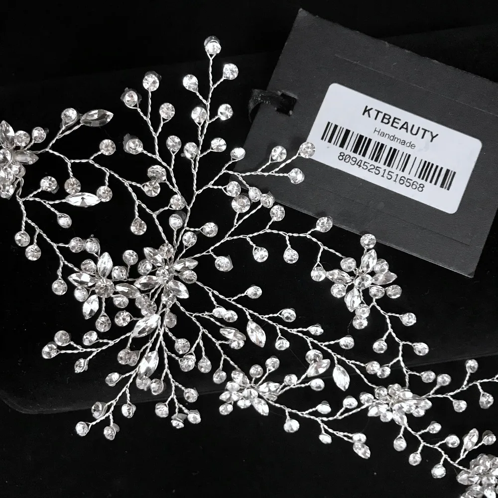 New Luxury Silver Crystal Rhinestone Handmade Fashion Hairband Royal Bridal Wedding Dressing Crown Accessory Women Jewelry | Украшения и