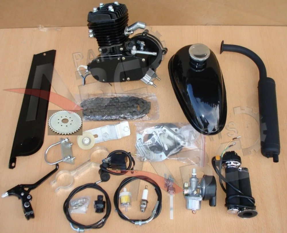 Комплект моторного двигателя 80cc с 2 велосипедами черный корпус|80cc bike engine kit|motorized