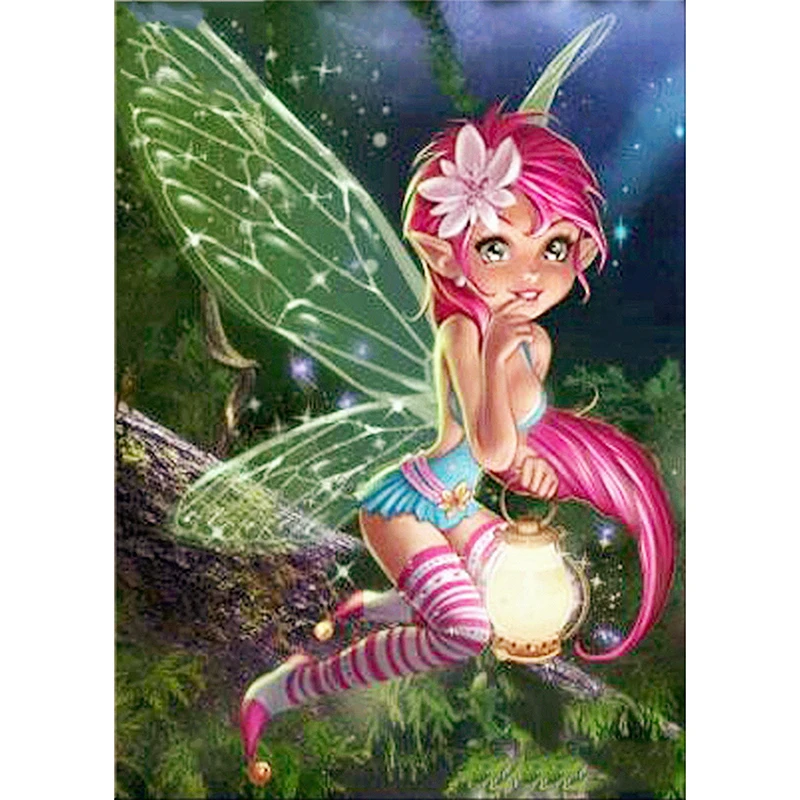 

Full Square/Round Diamond Embroidery Pattern Cross Stitch Elf Fairy Rubik's Cube Diamond Painting DIY Mosaic Needlework Gift