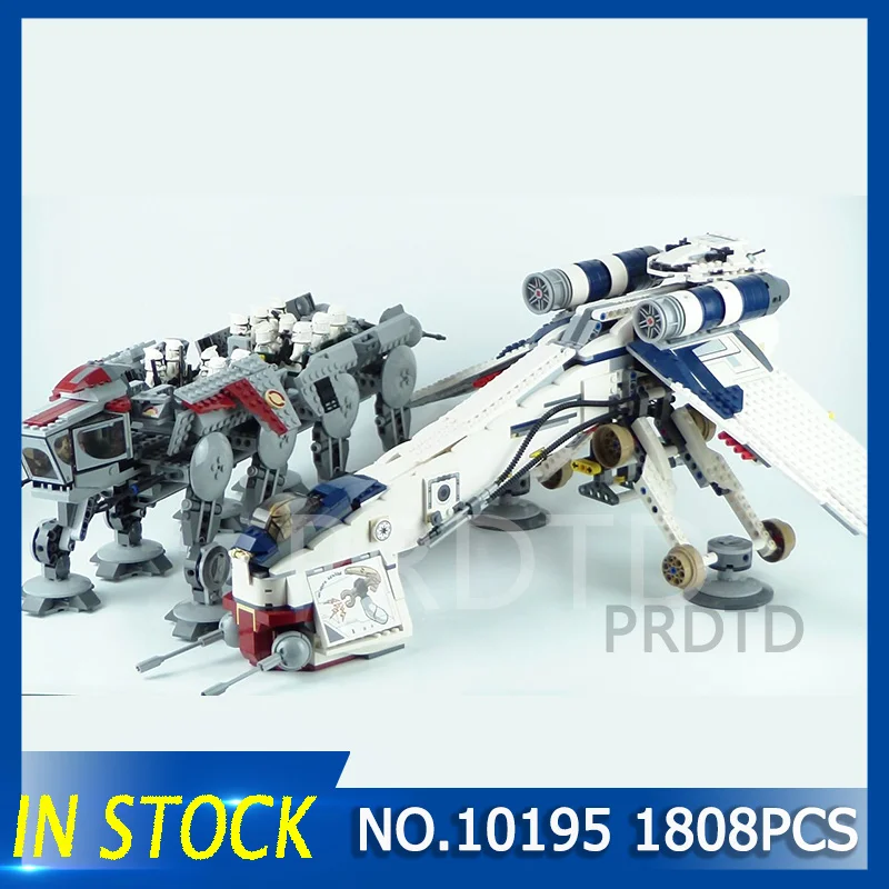 

STARWARS 10195 Republic Dropship with AT-OT Walker Model Star 1788Pcs Building block Brick Compatible LegoINGlys Toy Gift War