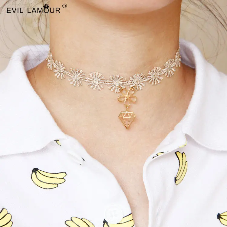 NEW Bohemia Style Lace Flower Chokers Necklaces for Woman Decorations Fresh Simple Summer