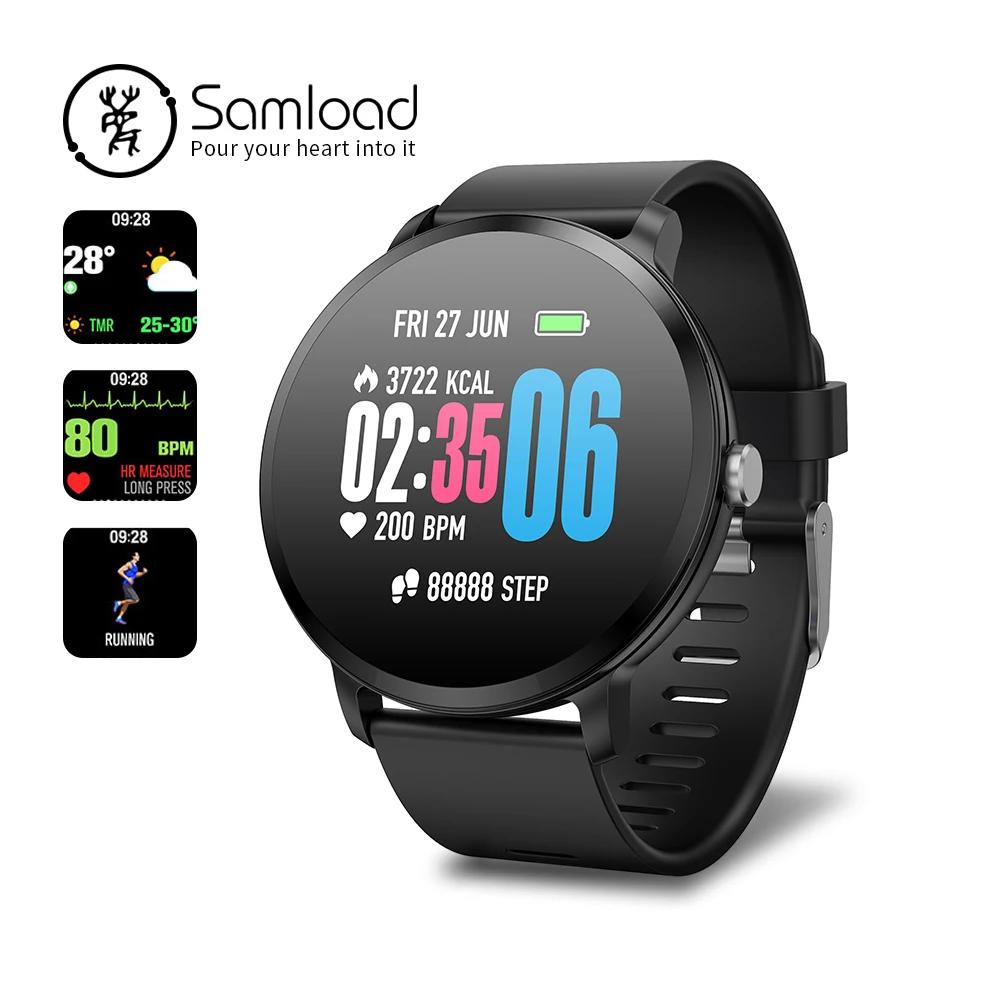 

Samload Smart Bracelet Sport Wristband stopwatch Sleep monitoring Activity Tracker Alarm clock IP67 For Apple iPhone6 7 8 Xiaomi