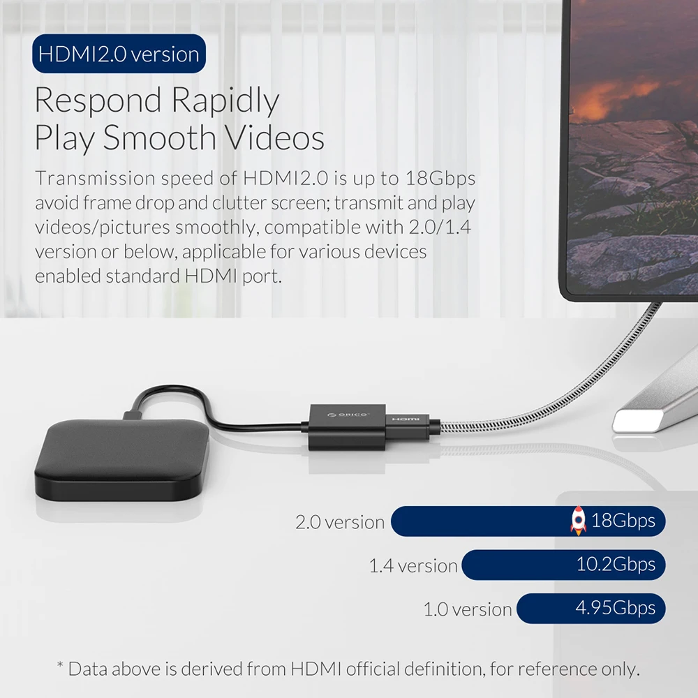 ORICO HDMI кабель позолоченный HDMI к HDMI 2,0 4K HD 30/60 Гц аудио-видео кабель для HD ТВ Xiaomi ТВ коробка 1 М 1,5 м 2 м 3 м 5 м 8 м 10 м