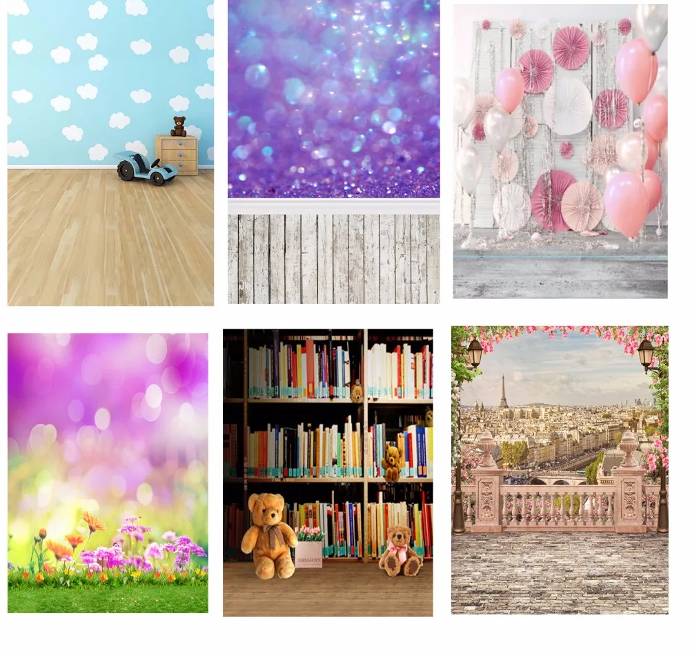 

6 pcs custom children style vinyl print photography backdrops for model photo studio portrait backgrounds