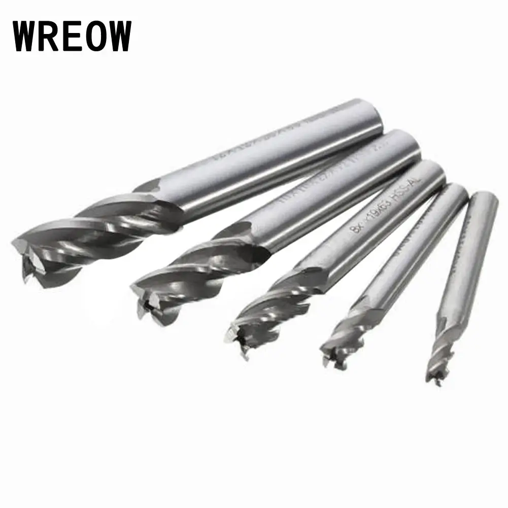 New 5pc 6.5mm 2 Flute HSS /& Aluminium End Mill Cutter CNC Bit