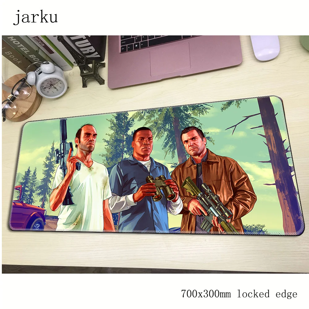 Геймерский коврик для мыши gta v 700x300 мм большой ноутбука игровой властный