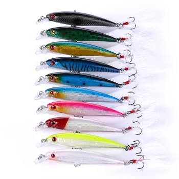 

YUZI 100pcs minnow swimbait fishing lures wobbler crankbaits pike carp trout peche fishing baits pesca fishing tackle 9cm 8g