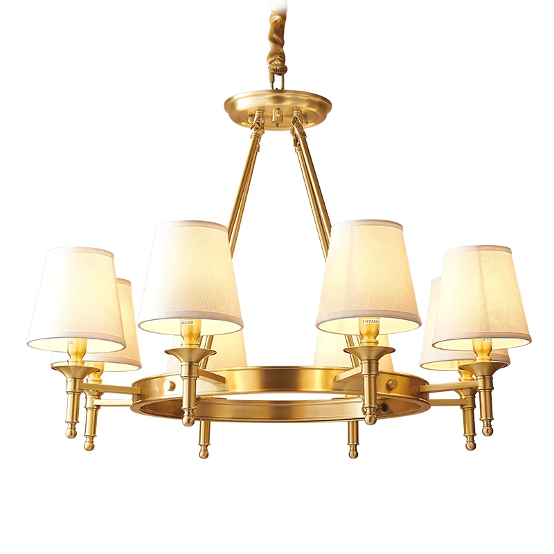 

Copper Lamp Chandelier Light Living Room 6 arm 8 arm 3W E14 circle Lighting Luxury Lamp Modern lampadari Suspendsion ceilling