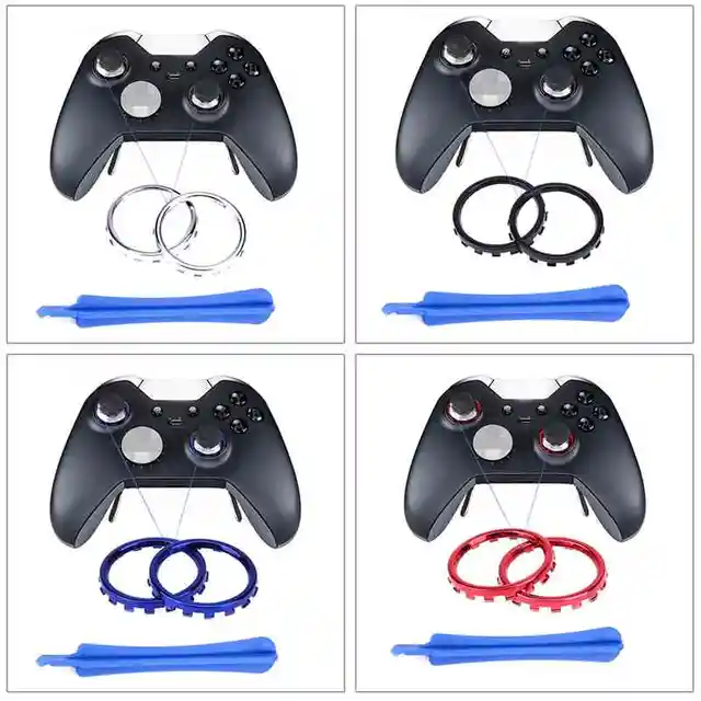 Best Offers 2017 New Custom Design Chrome Thumbstick Accent Rings For Xbox One Elite Controller A Pair of Thumbstick Accent Rings Game Accs