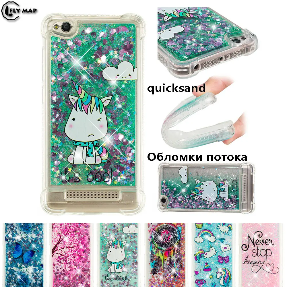 Glitter Stars Cover for Xiaomi Redmi 4A 4 A Redmi4A Dynamic Liquid Debris TPU Quicksand Back Case A4 Phone |