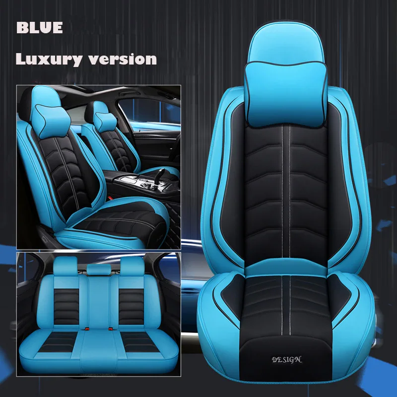Универсальные автомобильные чехлы из искусственной кожи для chevrolet lacetti captiva sonic spark cruze аксессуары niva aveo epica Авто stylin - Название цвета: BLUE LUX