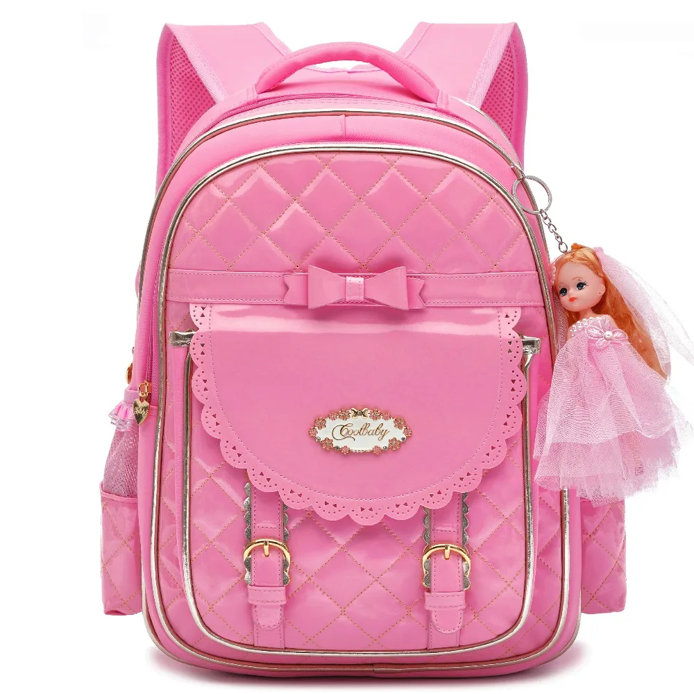 Cute Waterproof PU Leather Backpack for Girls Bow Toddler School Bag ...