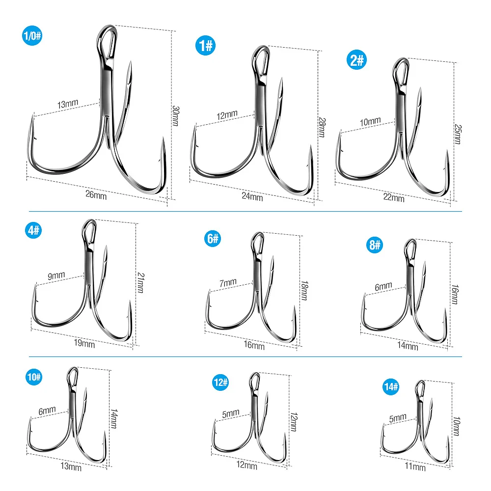 DONQL 20 шт./компл. тройные рыболовные крючки из углеродистой стали с колючими крючками супер острые тройные Крючки морские снасти аксессуары с коробкой