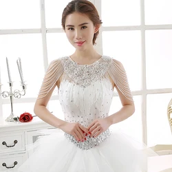 Custom Made Pearls Bolero Jackets For Evening Dresses 2017 Free Shipping Bolero Mariage Wedding Wraps Novia Cheap Bridal Shawls