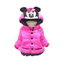 cute baby kids parkas coat cartoon mickey minnie Winter warm parkas coat for 1-3yrs little children boys girls outerwear clothes