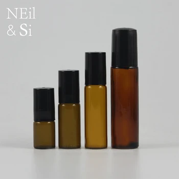 

3ml 5ml 7ml 10ml Empty Brown Glass Roll on Bottle Cosmetic Makeup Perfume Packaging Essential Oil Roller Container