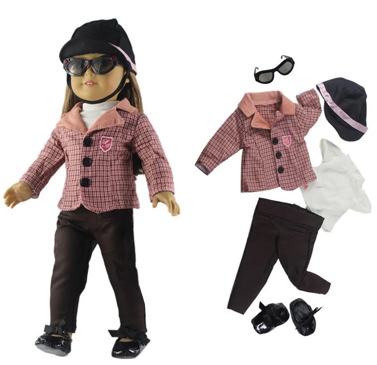 Модная кукольная одежда, повседневная одежда, наряд для 18 дюймов, американская кукла, много стилей на выбор - Цвет: 6 PCS Outfit A05