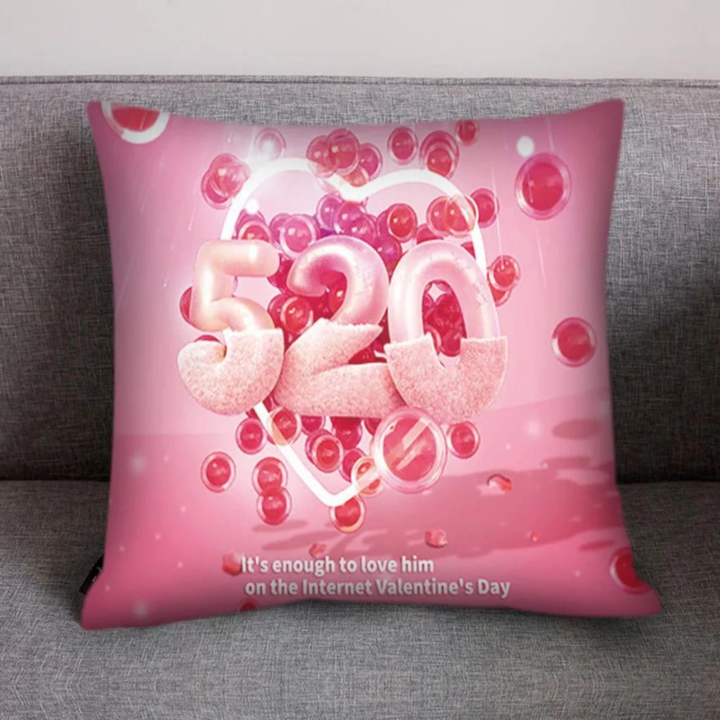 Розовый наволочка полиэстер диван автомобиль Пледы Подушки Валентина печатных чехлы для подушек дома декоративные подушки