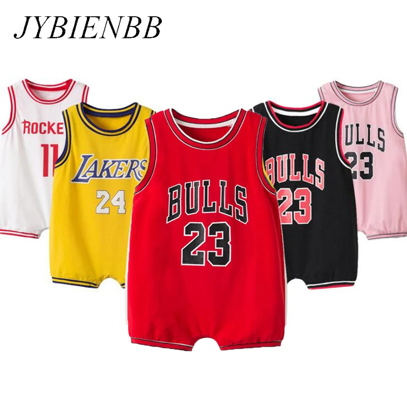 Newborn Bebe Basketball Clothes Suit Infant Romper Boys Girls Onesie