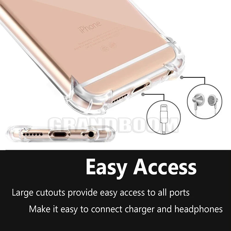 100 шт. воздушной подушке углы противоударный чехол для iPhone XS Max XR X 8 7 6 6 S Plus SE 5 5S Мягкие TPU ясно падение защиты случаях
