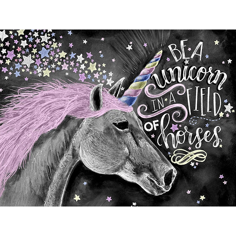 DIY Diamond Painting 5D Embroidery Full Drill Purple Unicorn Home Decor Decor