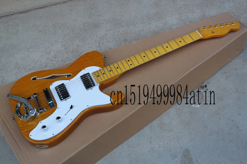 

Free Shipping 2014 New Arrival Custom Guitar F-TL Telecaster JAZZ 6 Strings Wood color Electric Guitar with Large rocker @15